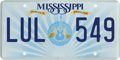 MS license plate LUL549