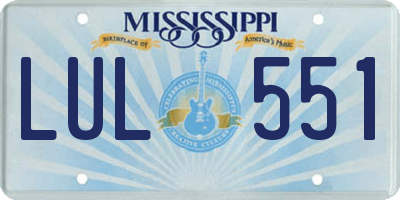 MS license plate LUL551