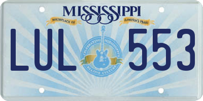 MS license plate LUL553