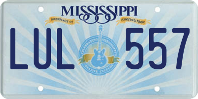 MS license plate LUL557