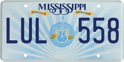 MS license plate LUL558