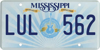 MS license plate LUL562