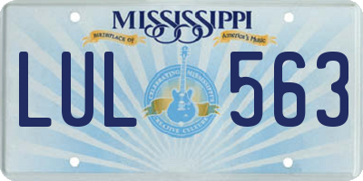 MS license plate LUL563