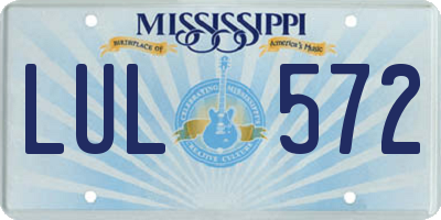 MS license plate LUL572