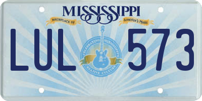 MS license plate LUL573