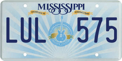 MS license plate LUL575