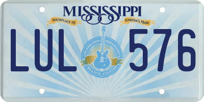 MS license plate LUL576