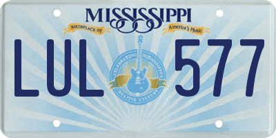 MS license plate LUL577