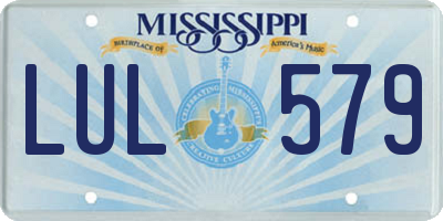MS license plate LUL579