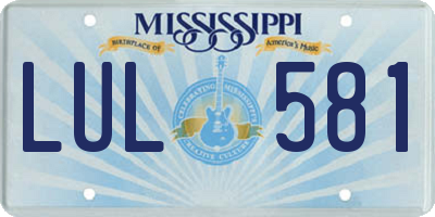 MS license plate LUL581