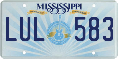 MS license plate LUL583