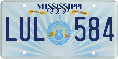 MS license plate LUL584