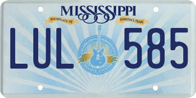MS license plate LUL585