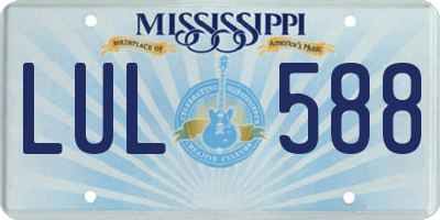MS license plate LUL588