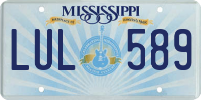 MS license plate LUL589