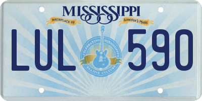 MS license plate LUL590