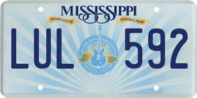 MS license plate LUL592
