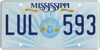 MS license plate LUL593