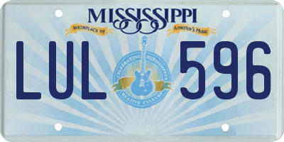 MS license plate LUL596