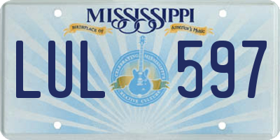 MS license plate LUL597