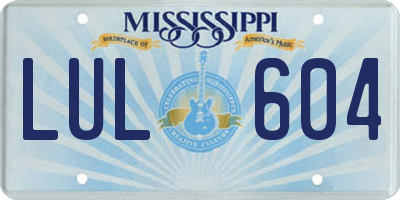 MS license plate LUL604