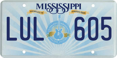 MS license plate LUL605
