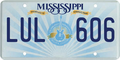 MS license plate LUL606