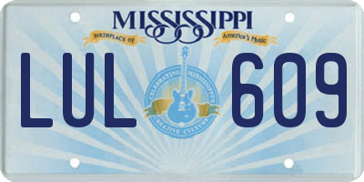 MS license plate LUL609