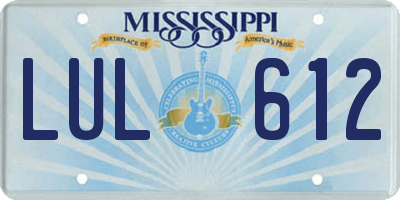 MS license plate LUL612