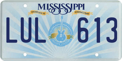 MS license plate LUL613