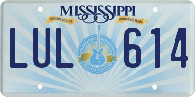 MS license plate LUL614