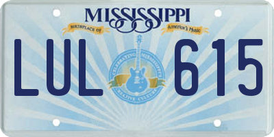 MS license plate LUL615