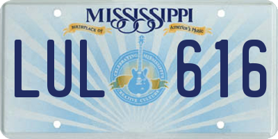 MS license plate LUL616