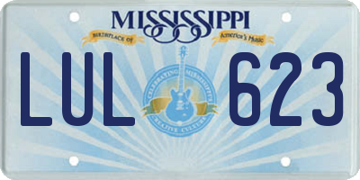 MS license plate LUL623