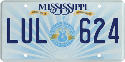 MS license plate LUL624