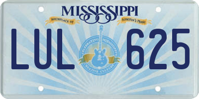 MS license plate LUL625