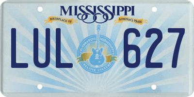 MS license plate LUL627