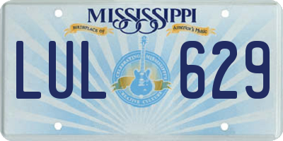 MS license plate LUL629