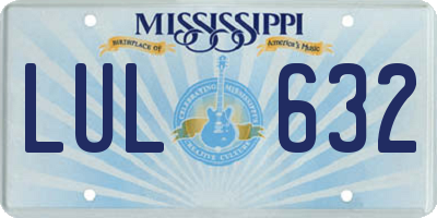 MS license plate LUL632