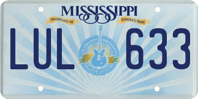 MS license plate LUL633