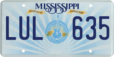 MS license plate LUL635