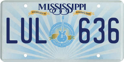 MS license plate LUL636