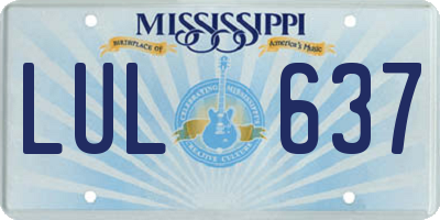 MS license plate LUL637