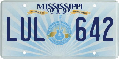 MS license plate LUL642
