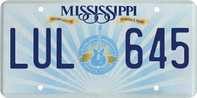 MS license plate LUL645