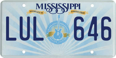 MS license plate LUL646