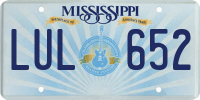 MS license plate LUL652