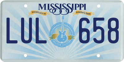 MS license plate LUL658