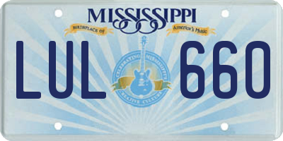 MS license plate LUL660