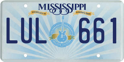 MS license plate LUL661